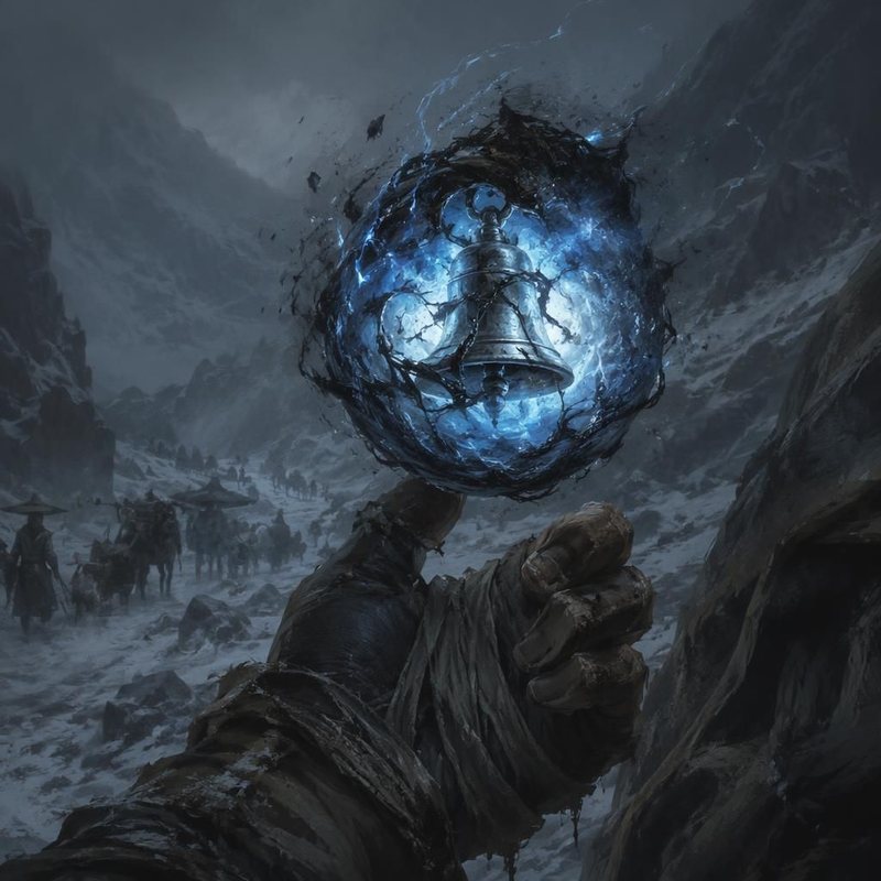AI-painted monster: a glowing wisp in the dark